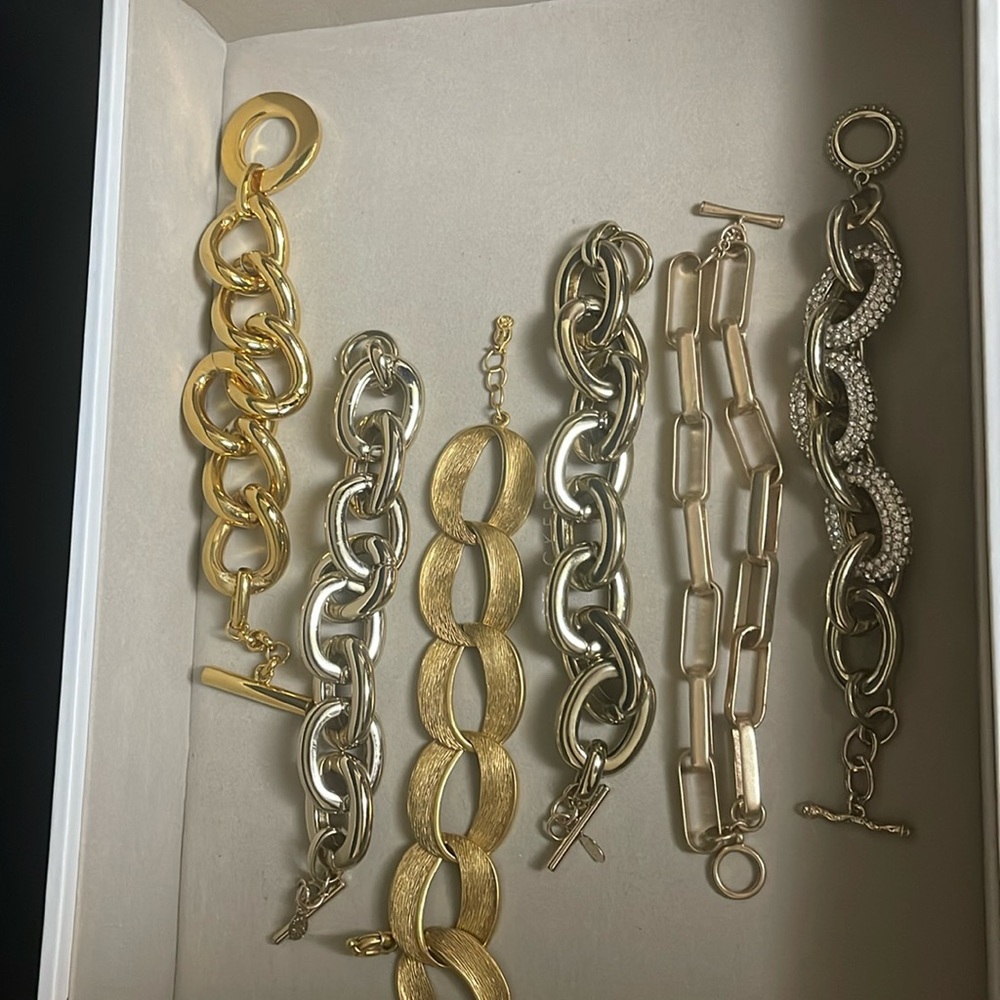 Lot of 6 Designer bracelets for women, rosa flores,vince camuto, k. Cole & more!